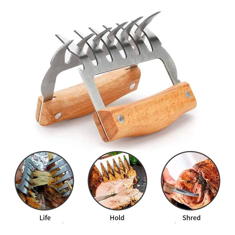 Set 2 Garras De Oso Acero Inoxidable Para Asados Bbq image number 4.0