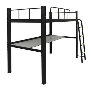 Cama Alta Con Escritorio Strong 1 Plaza Negro