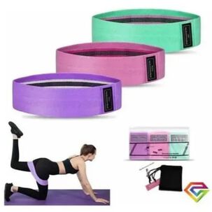 Bandas El&aacute;sticas Ejercicio Pro 3 Pcs De Tela Con Bolso Yoga
