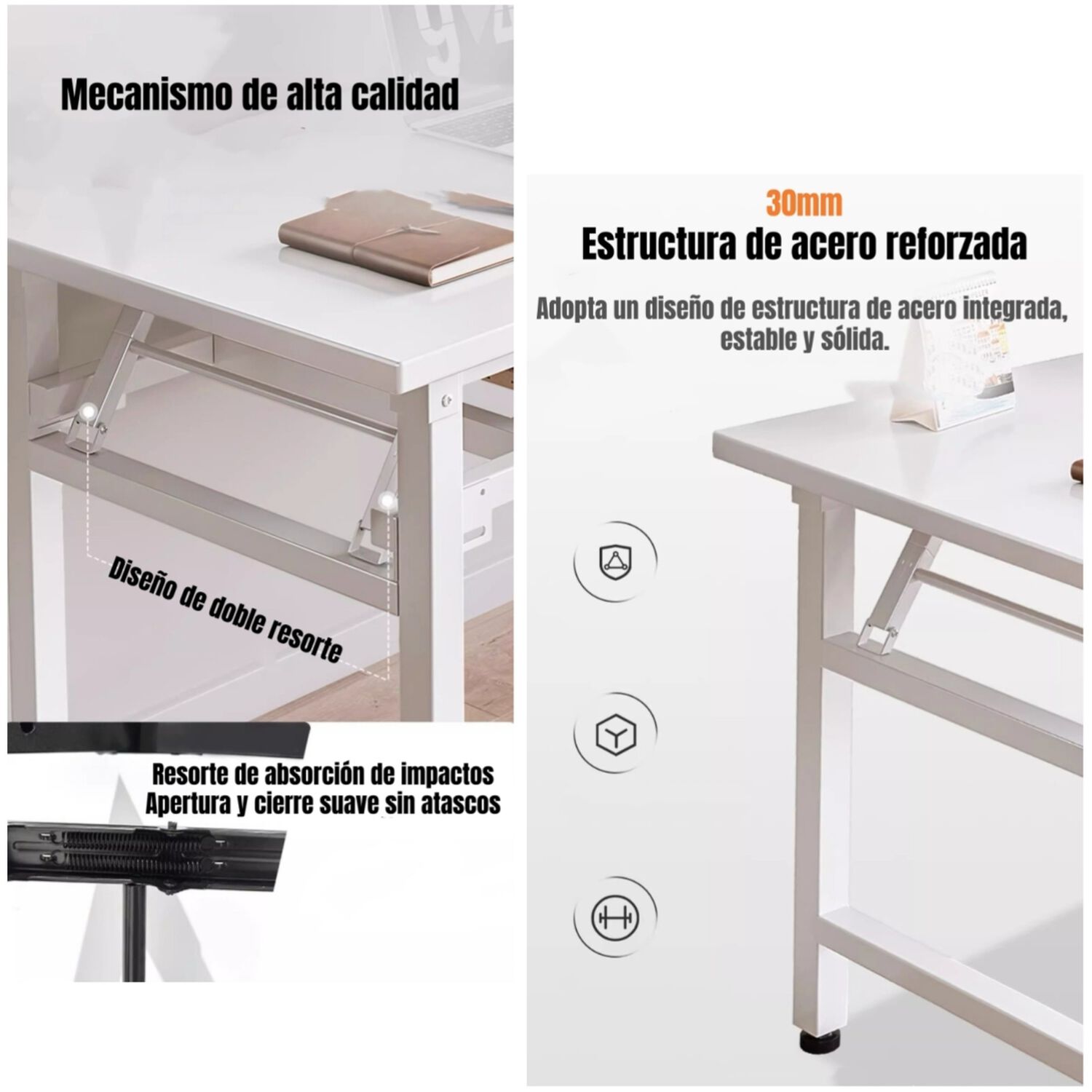 Escritorio Plegable Sin Necesidad De Ensamblado 120x60cm image number 5.0