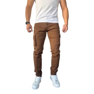 Pantal&oacute;n Elasticado Tela Cargo Slim Fit Oxido