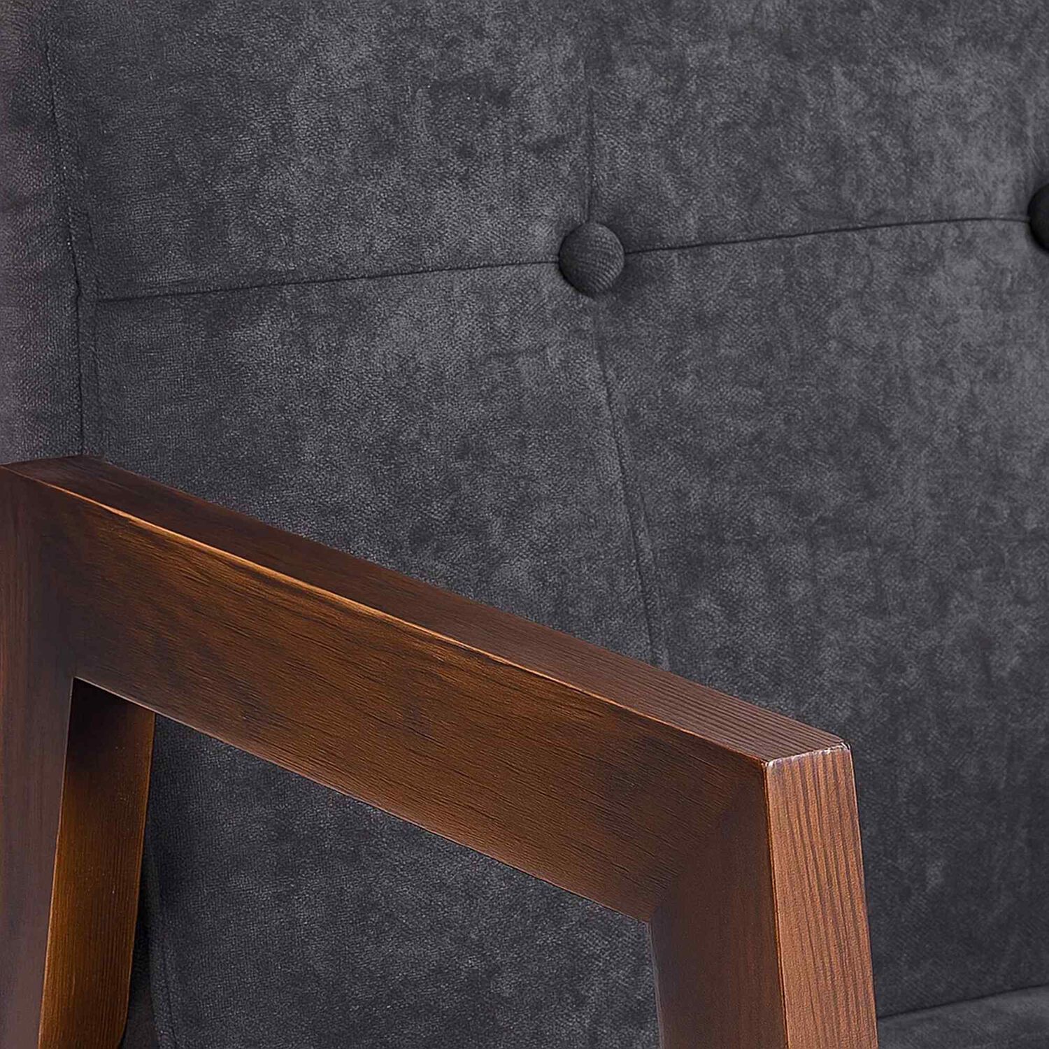 Sill&oacute;n Marlow De Terciopelo - Gris Oscuro image number 5.0