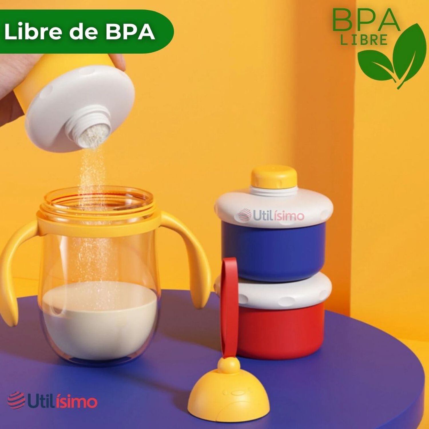 Dispensador De Alimentos Port&aacute;til Para Beb&eacute;s Multicapa Libre De Bpa image number 2.0