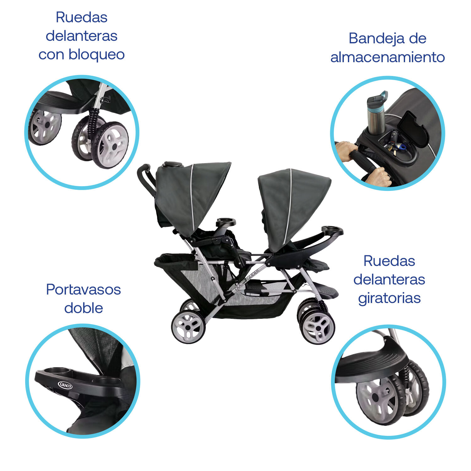 Coche Duoglider Click Connect Glacier Graco image number 3.0