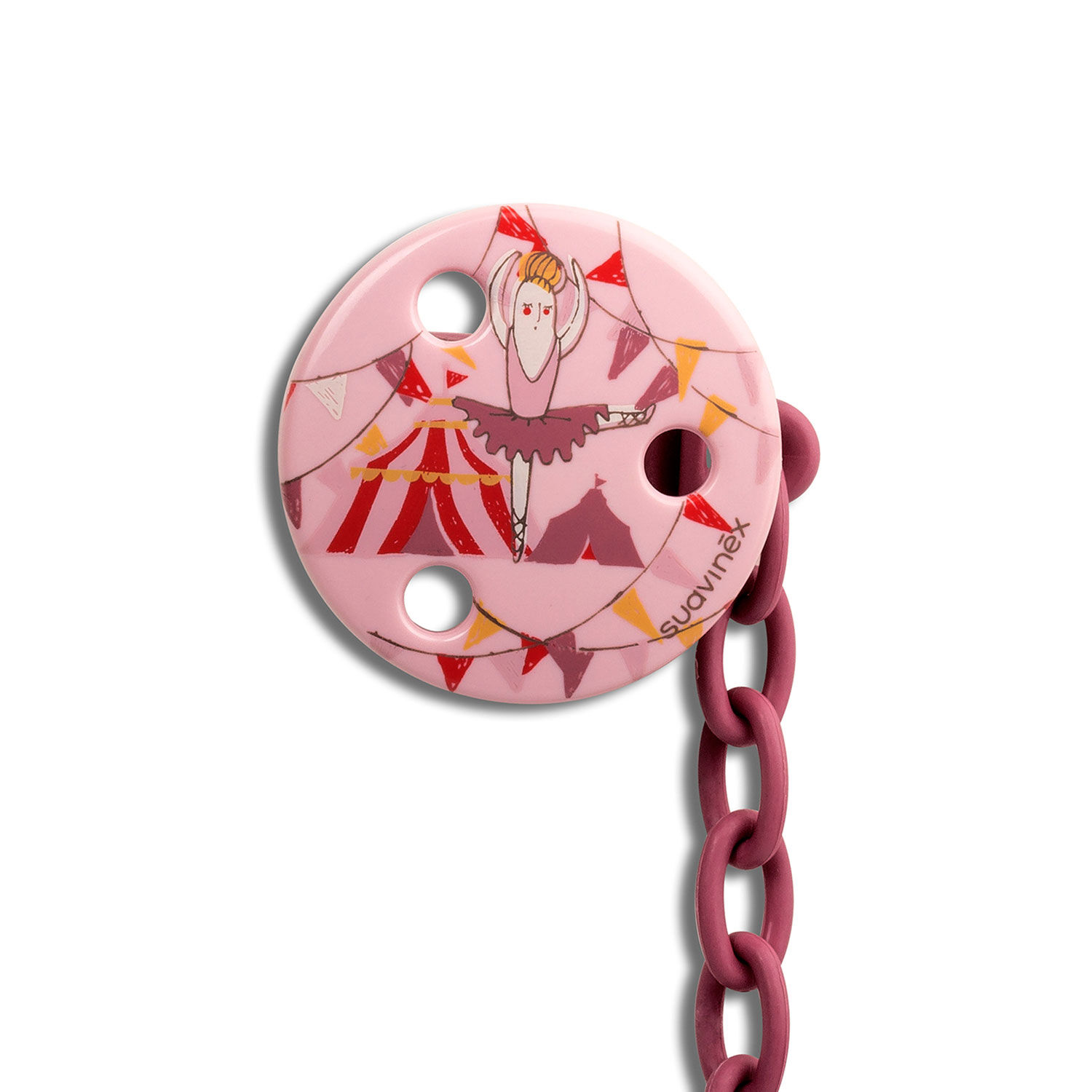 Chupete Anatomico Silicona 6-18m + Broche Redondo Bailarina image number 2.0