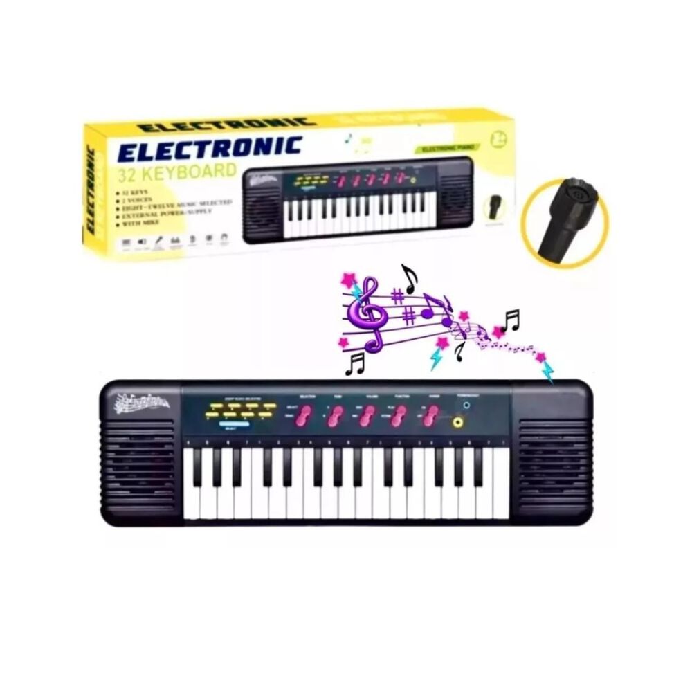 Piano Teclado Musical Infantil Microfone Eléctrico Karaoke 32 Teclas image number 3.0
