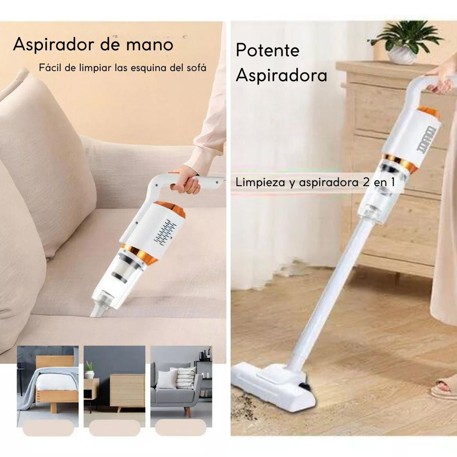 Aspiradora Port&aacute;til Inal&aacute;mbrica Recargable Usb Hogar Y El Auto image number 2.0