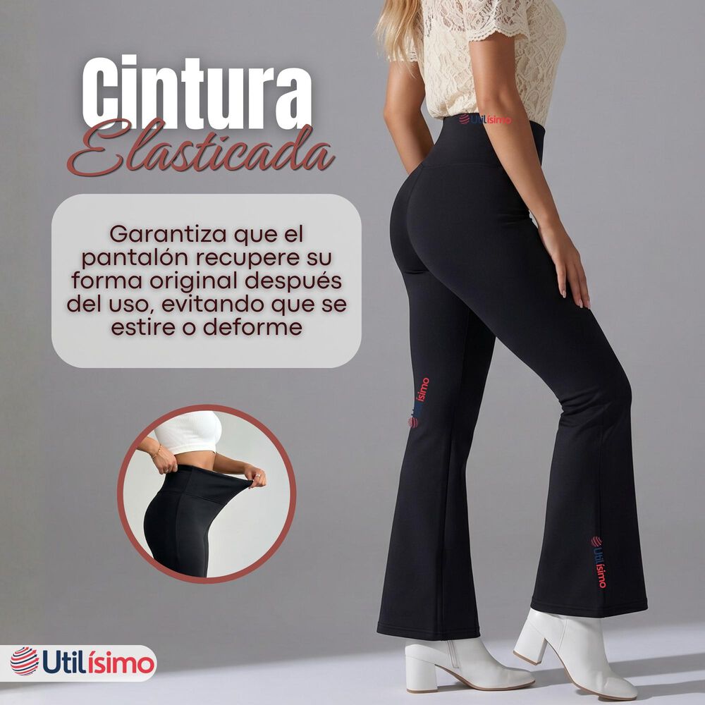 Calza Polar Con Chiporro Palazzo Mujer Elasticada T&eacute;rmica Negra image number 8.0