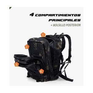 Mochila Tactica Outdoor 45l Impermeable Negro