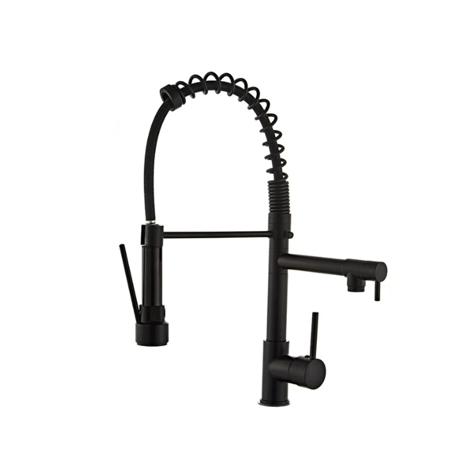 Llave Grifer&iacute;a Lavaplatos Doble Cuello Cisne Flexible Tap01 Negro image number 0.0