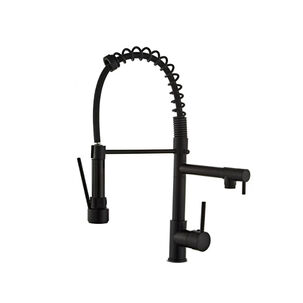 Llave Grifería Lavaplatos Doble Cuello Cisne Flexible Tap01 Negro