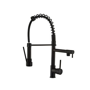 Llave Grifer&iacute;a Lavaplatos Doble Cuello Cisne Flexible Tap01 Negro