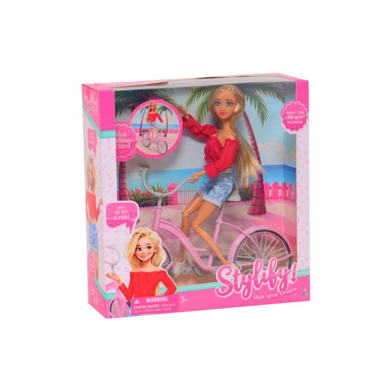 Mu&ntilde;eca Fashion 31 Cm Con Bicicleta Happyline image number 1.0