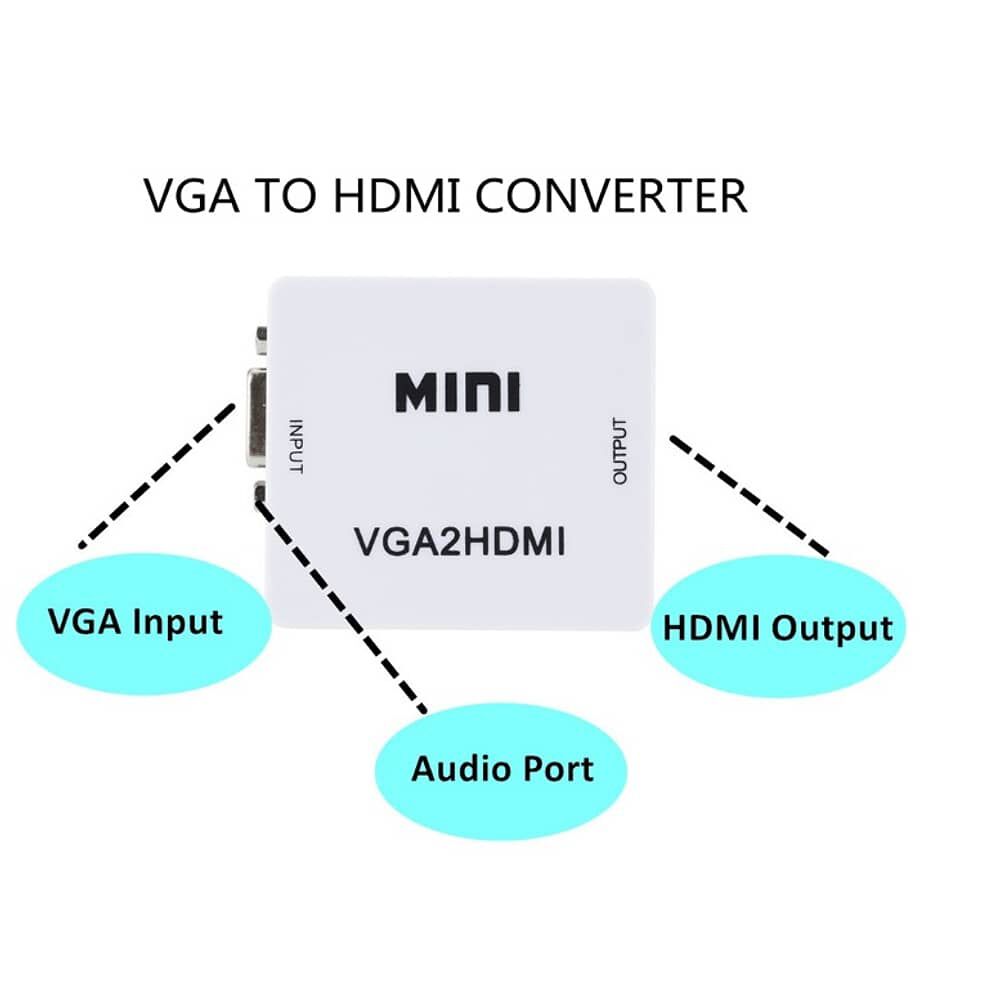 Adaptador Vga A Hdmi Hdtv Convertidor Vga Hembra A Hdmi Hembra Con Audio Jack 3.5 image number 6.0