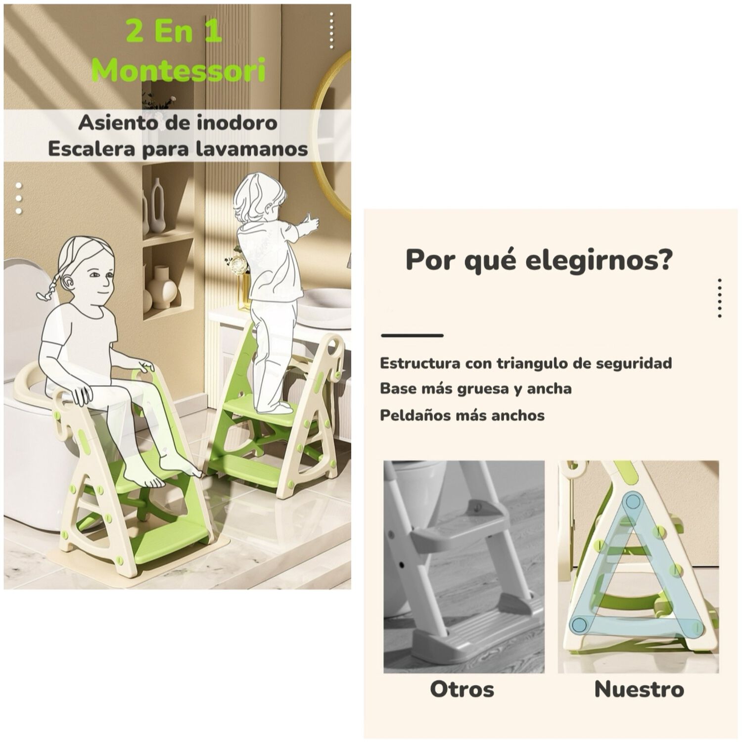Asiento Adaptador Escalera Inodoro Para Ni&ntilde;os Gris Lubabycas image number 7.0