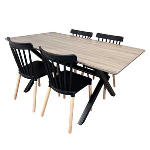 Juego De Comedor Vermontt 4 Sillas Windsor Negras
