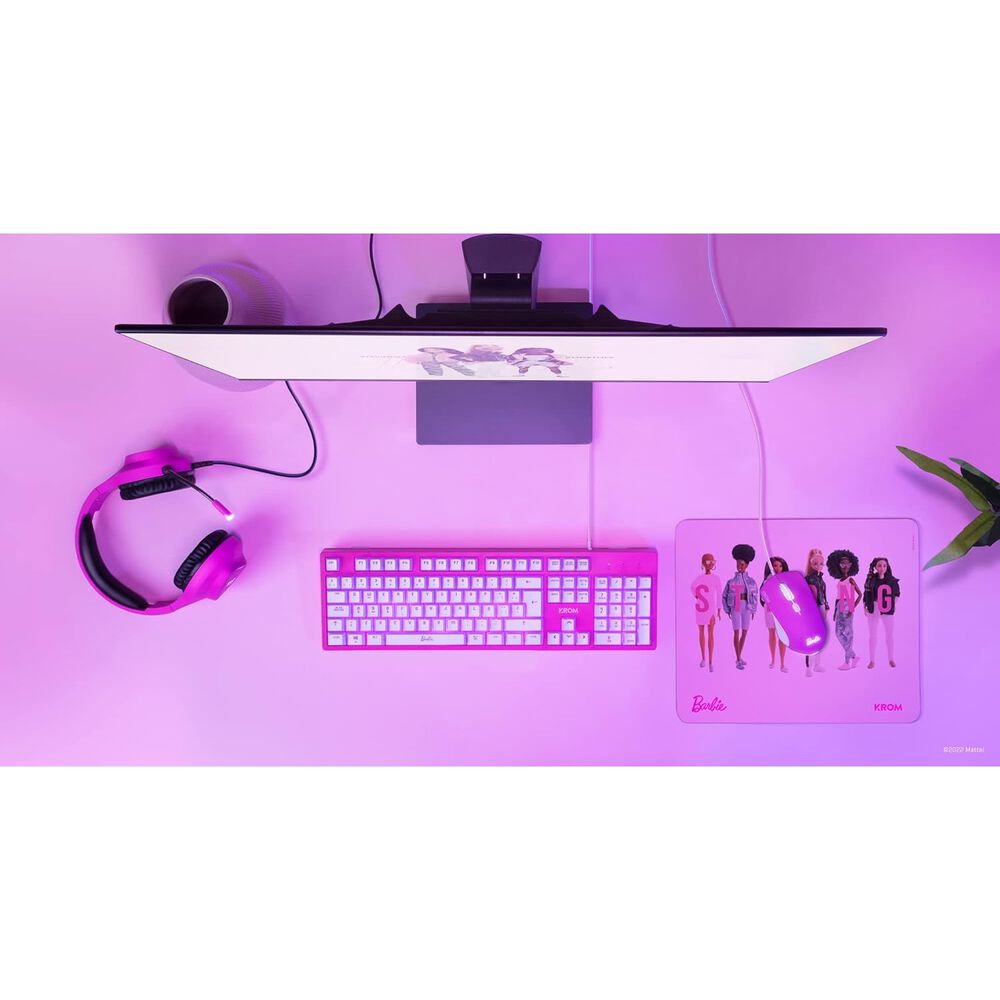 Aud&iacute;fonos Gamer De Barbie Rosados Krom Khali Multiplataforma image number 7.0