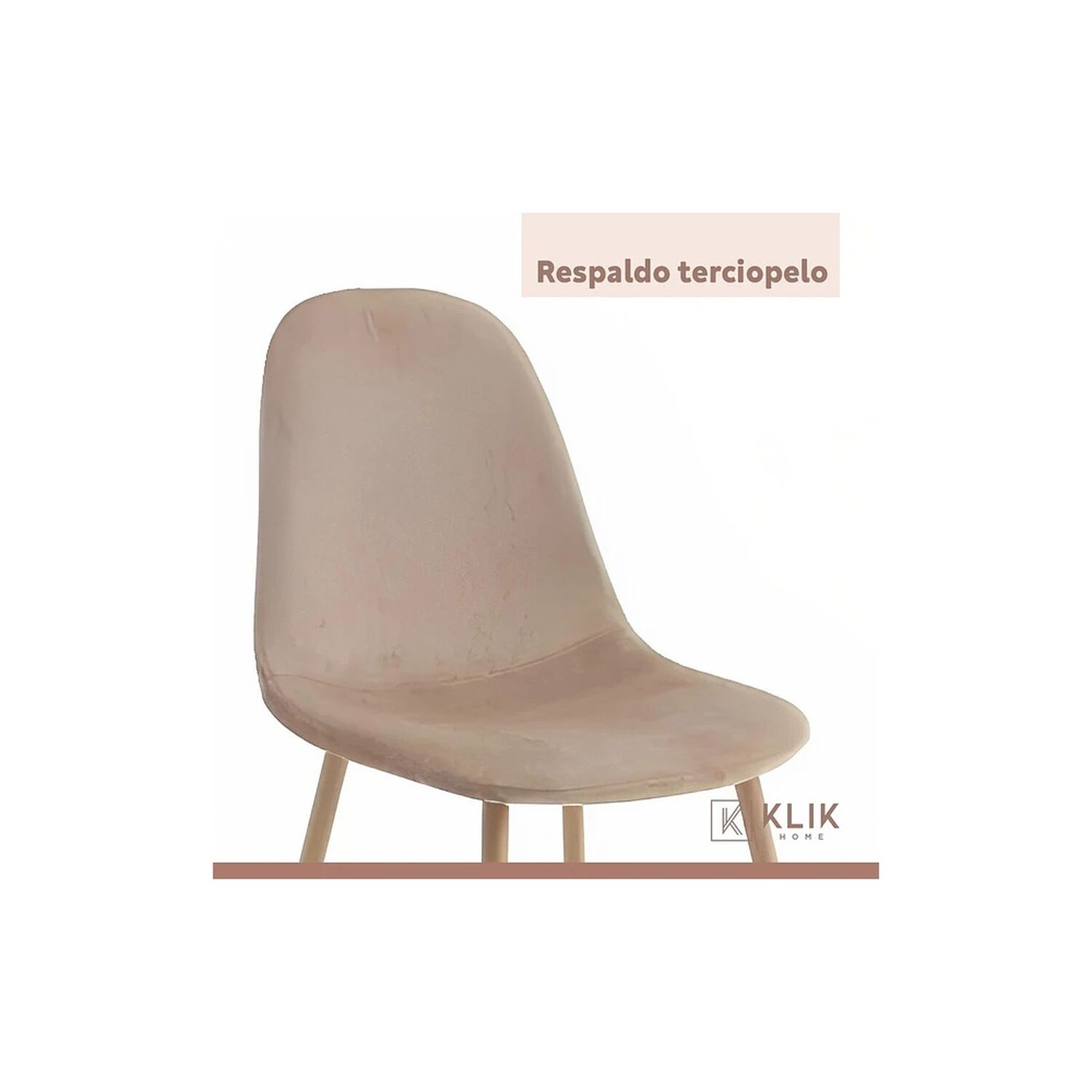 Comedor Redondo De Vidrio Cross 120cm + 5 Silla Spoon Velvet - Beige image number 6.0