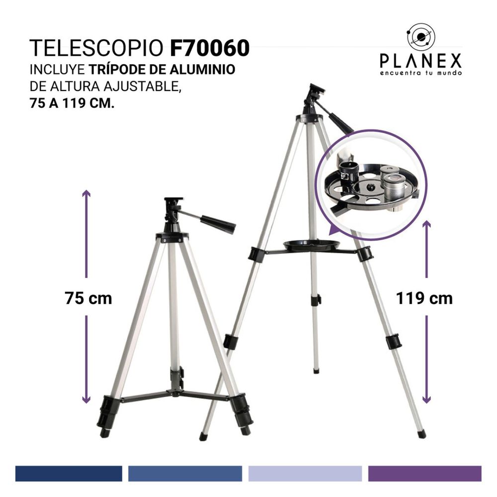 Telescopio Astron&oacute;mico Monocular F70060 Planex + Soporte image number 2.0