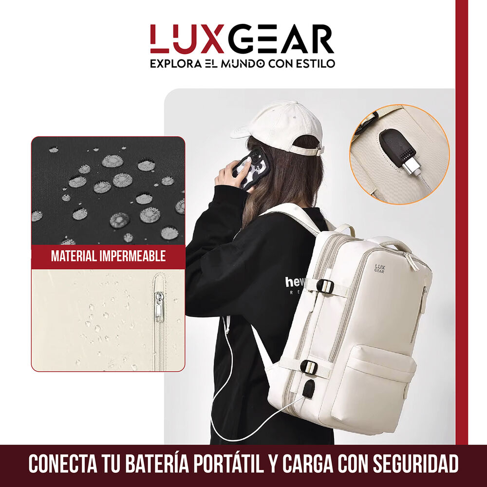 Mochila De Viaje Expansible Luxgear Nomadlifev2 Impermeable - Negro image number 3.0