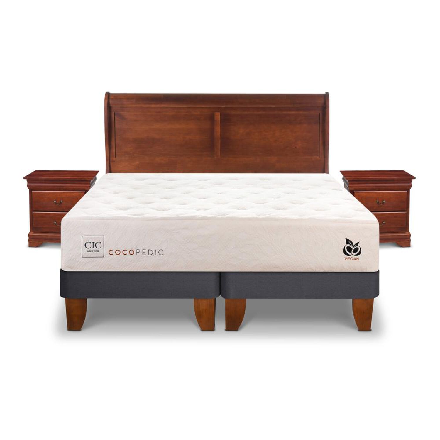 Cama Europea Cic Cocopedic / King / Base Dividida + Set De Maderas image number 0.0