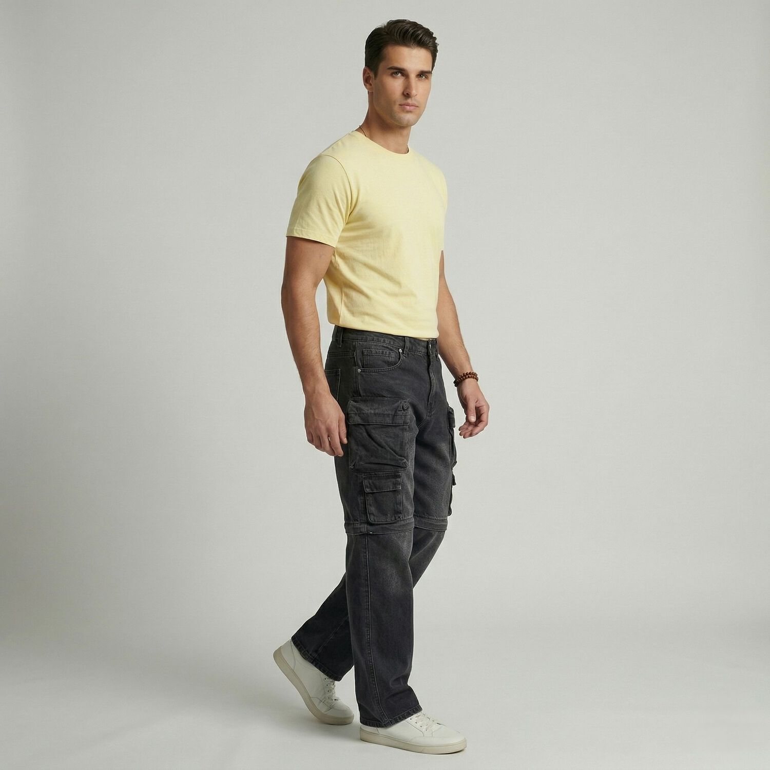 Pantalon Jeans Multicargo Desmontable Hombre image number 1.0