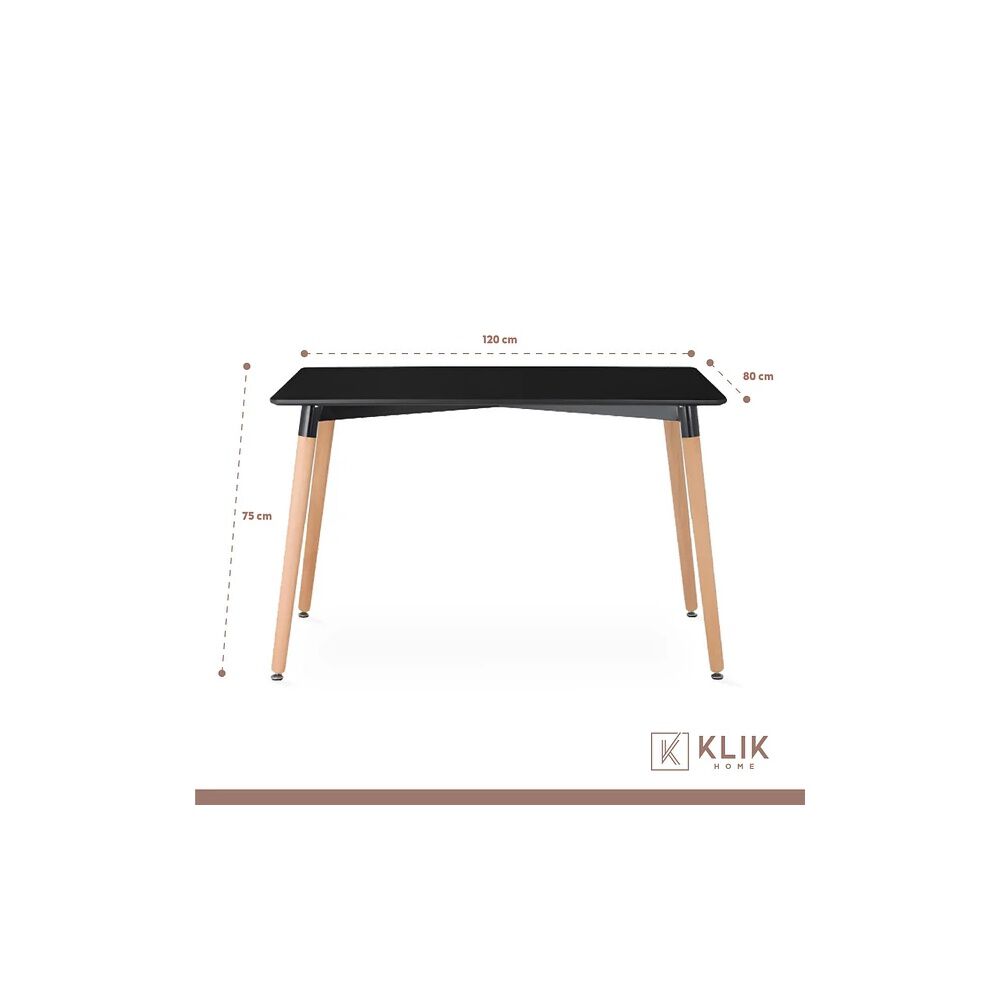 Comedor Mesa Rectangular Negra + 4 Sillas Tulip Negras image number 4.0