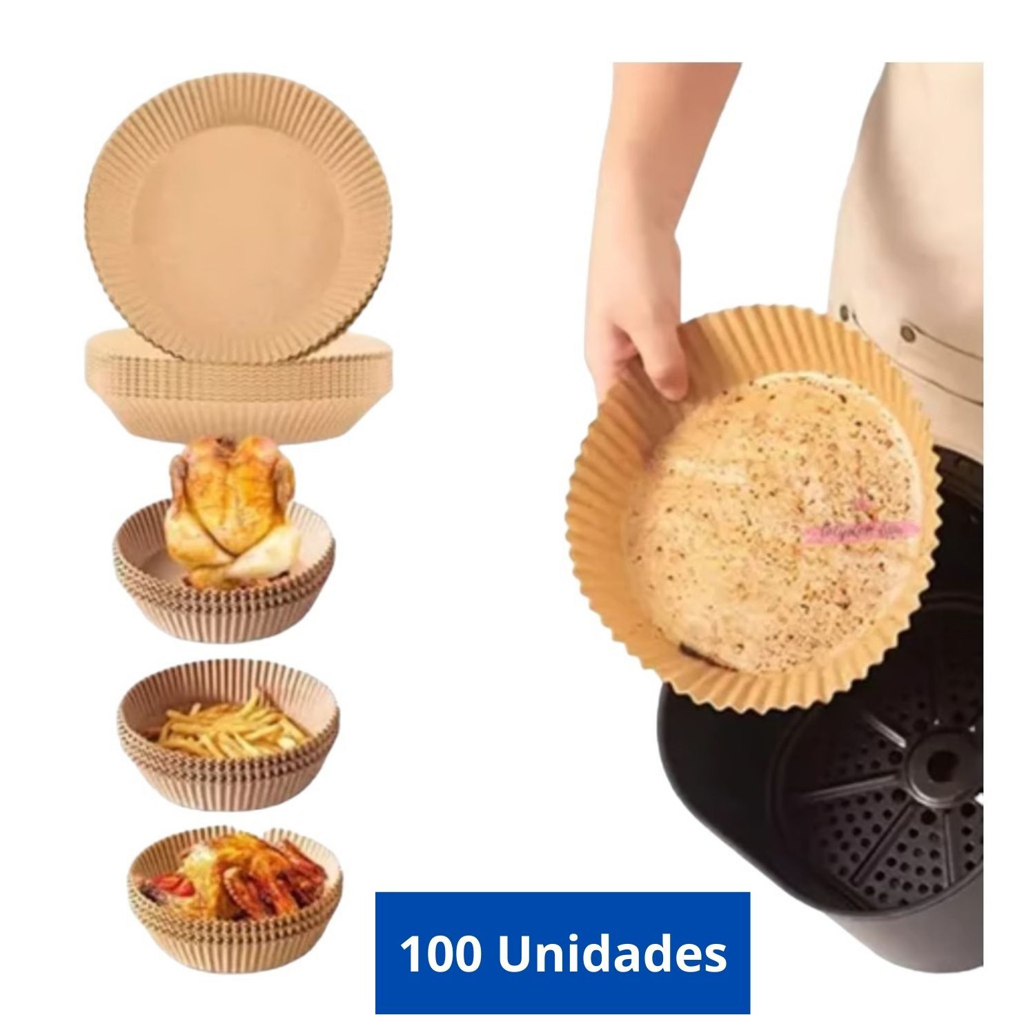 Pack 100 Forros Desechables Antiadherentes Para Freidora De Aire image number 4.0