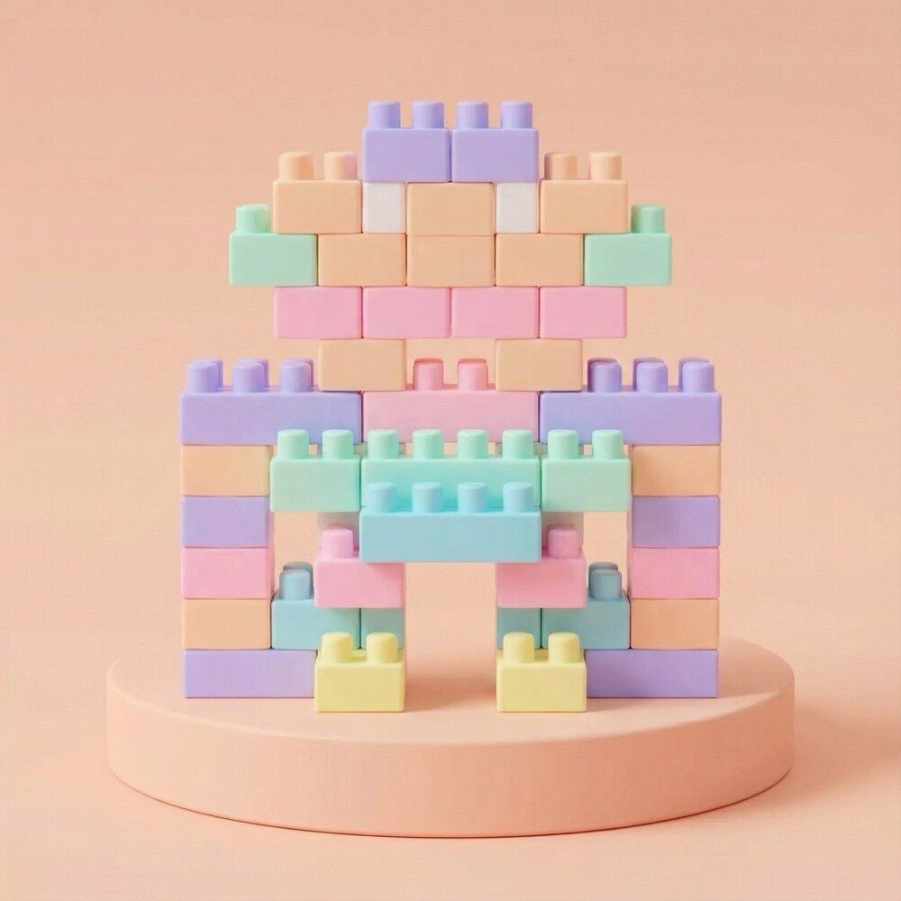 Juguete Bloques Construccion 88 Piezas Color Pastel image number 0.0