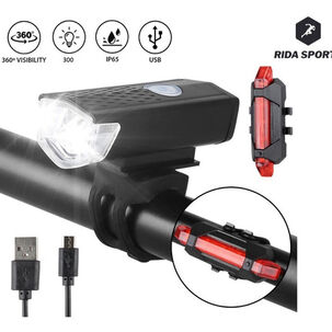 Pack Luz Bicicleta Delantera Y Trasera Recargable Usb