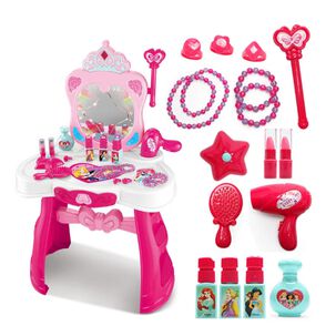 Juguete Tocador Maquillaje Infantil Rosado Princesas Disney