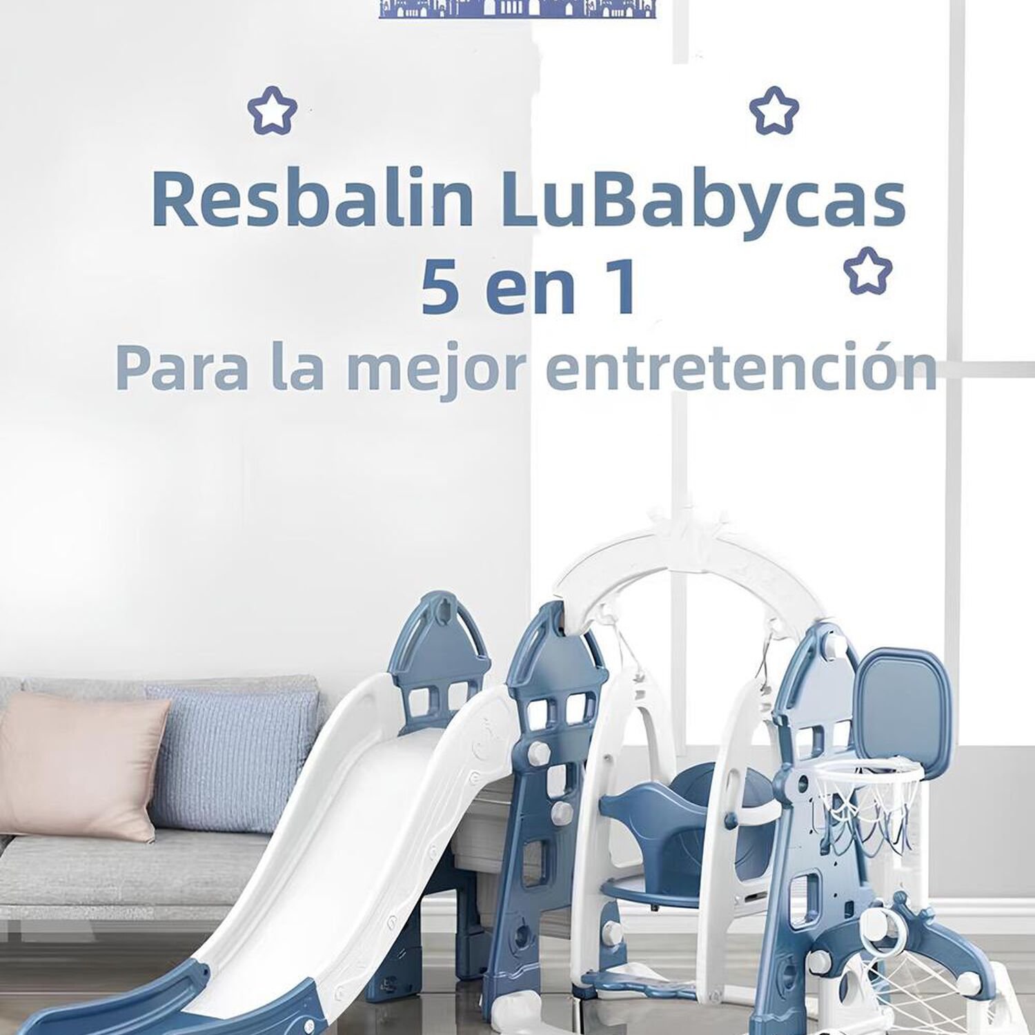 Resbalin Columpio 5 En 1 Con Accesorios Azul Lubabycas image number 1.0