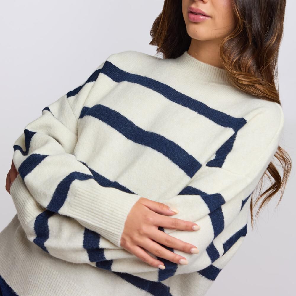 Sweater Lineas Regular Manga Larga Cuello Redondo Mujer Freedom image number 4.0