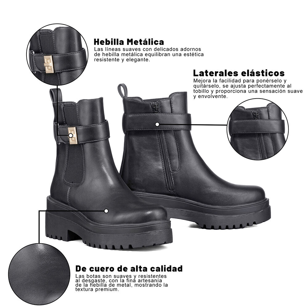 Botin Casual Mujer Eco Cuero Vintage Plataforma Weide Rq81 image number 7.0