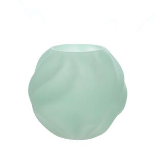 Florero Pecera De Vidrio Verde Menta 18 Cm