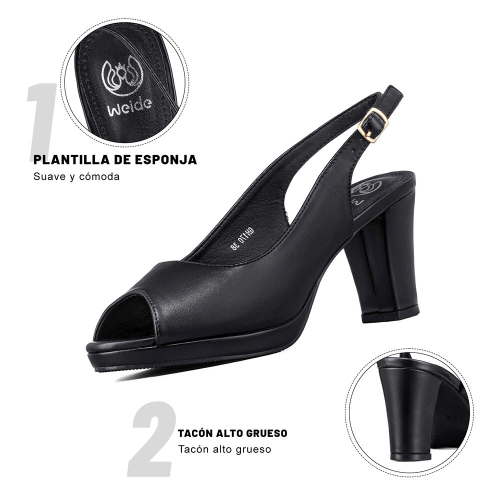 Zapato Elegante Talón Libre Peep Toe Mujer Weide Gh170 image number 7.0