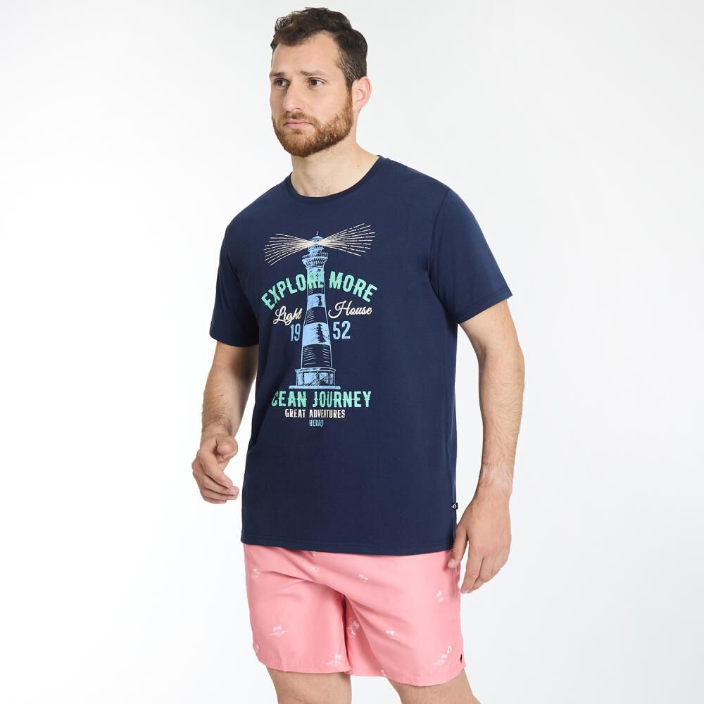 Polera Regular Manga Corta Cuello Redondo Hombre Herald image number 2.0