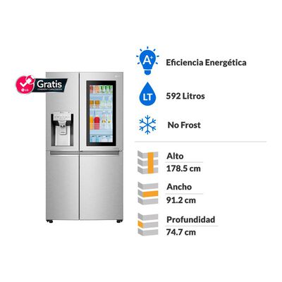 Refrigerador Side by Side LG LS64SXP / No Frost / 592 Litros