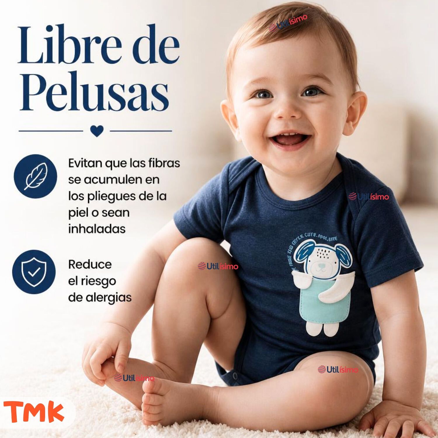 Pack 5 Bodys Manga Corta 100% Algod&oacute;n Tedmimak Ni&ntilde;o Playful Pups image number 8.0