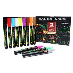 Marcadores Plum&oacute;n L&aacute;pices Tiza L&iacute;quida 12 Colores Premium