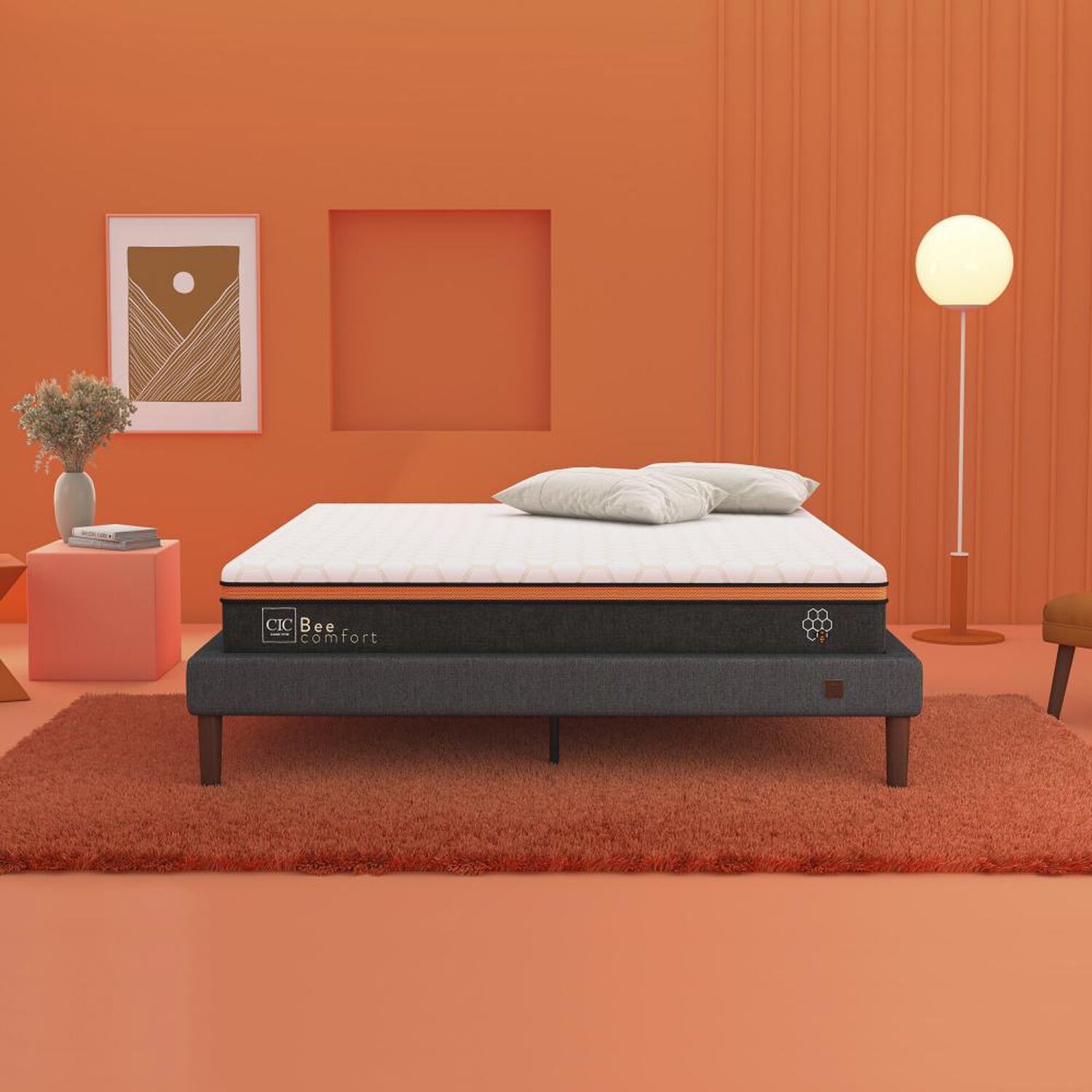 Cama Europea Cic Beecomfort / King / Base Dividida + Respaldo image number 9.0