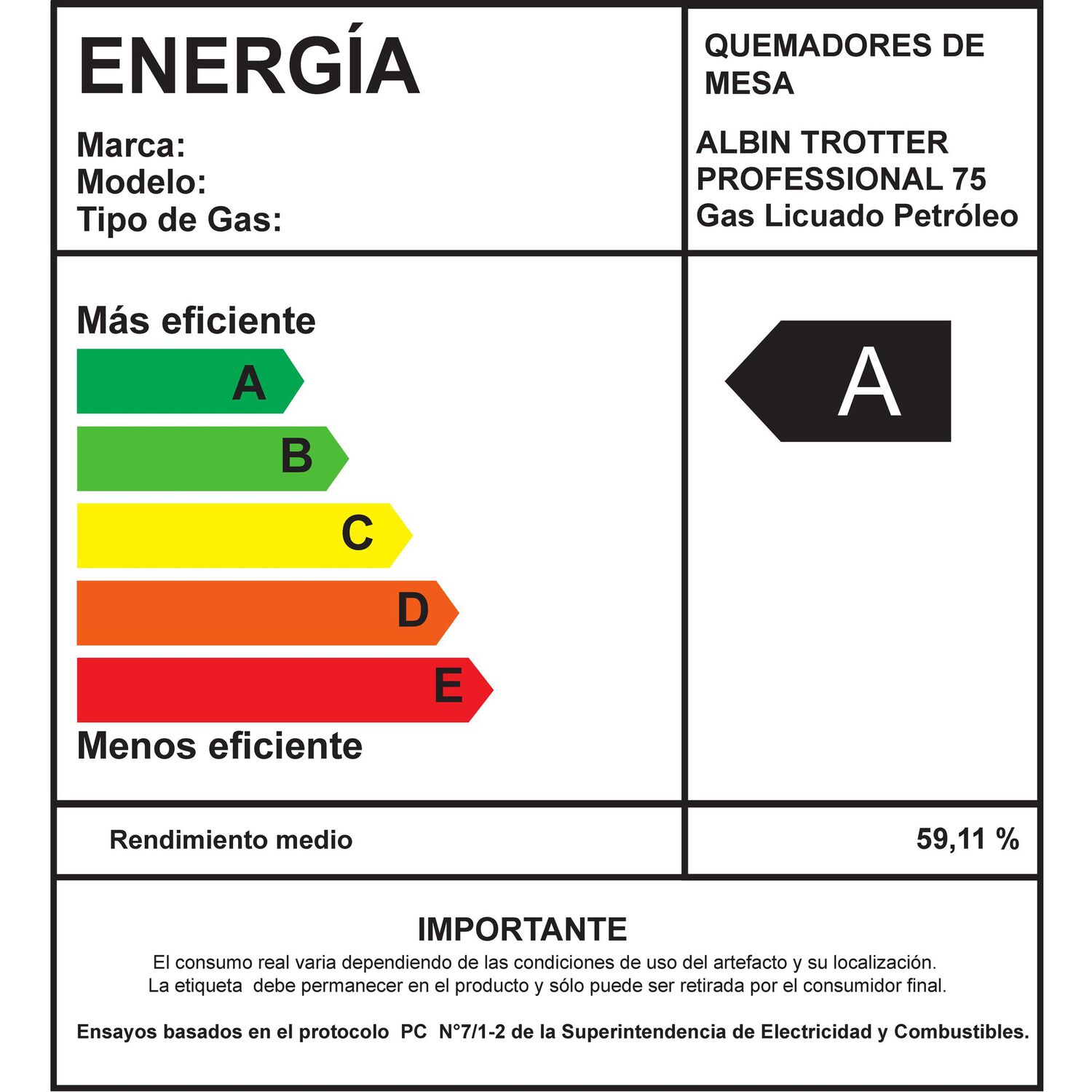 Encimera Gas Licuado Albin Trotter Professional 75 5 Platos image number 9.0