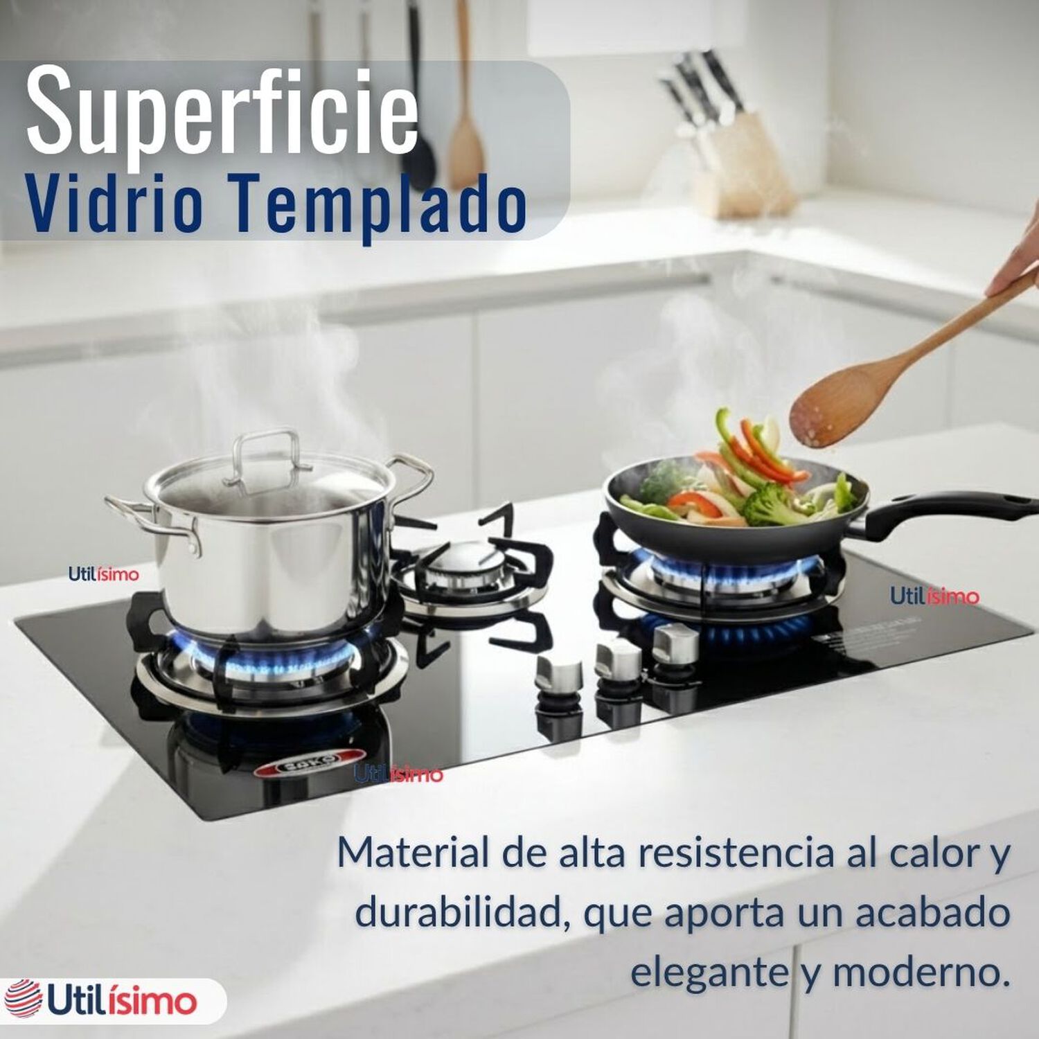 Encimera Gas Licuado 3 Platos Vidrio Templado image number 6.0