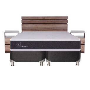 Box Spring Cic New Ortopedic B5 / 2 Plazas / Base Dividida + Set De Maderas