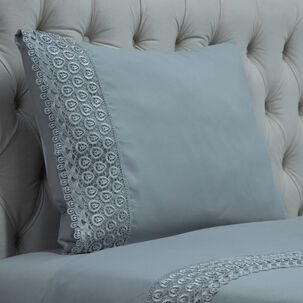 Juego De S&aacute;banas Belle Noite Macrame / 1.5 Plazas