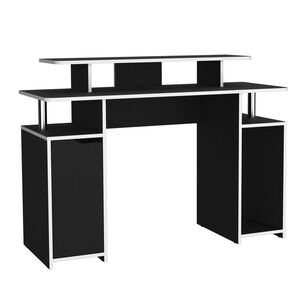 Escritorio Gamer 1 Puerta 88,5x120x45 Cm Fm-070n Negro Y Blanco