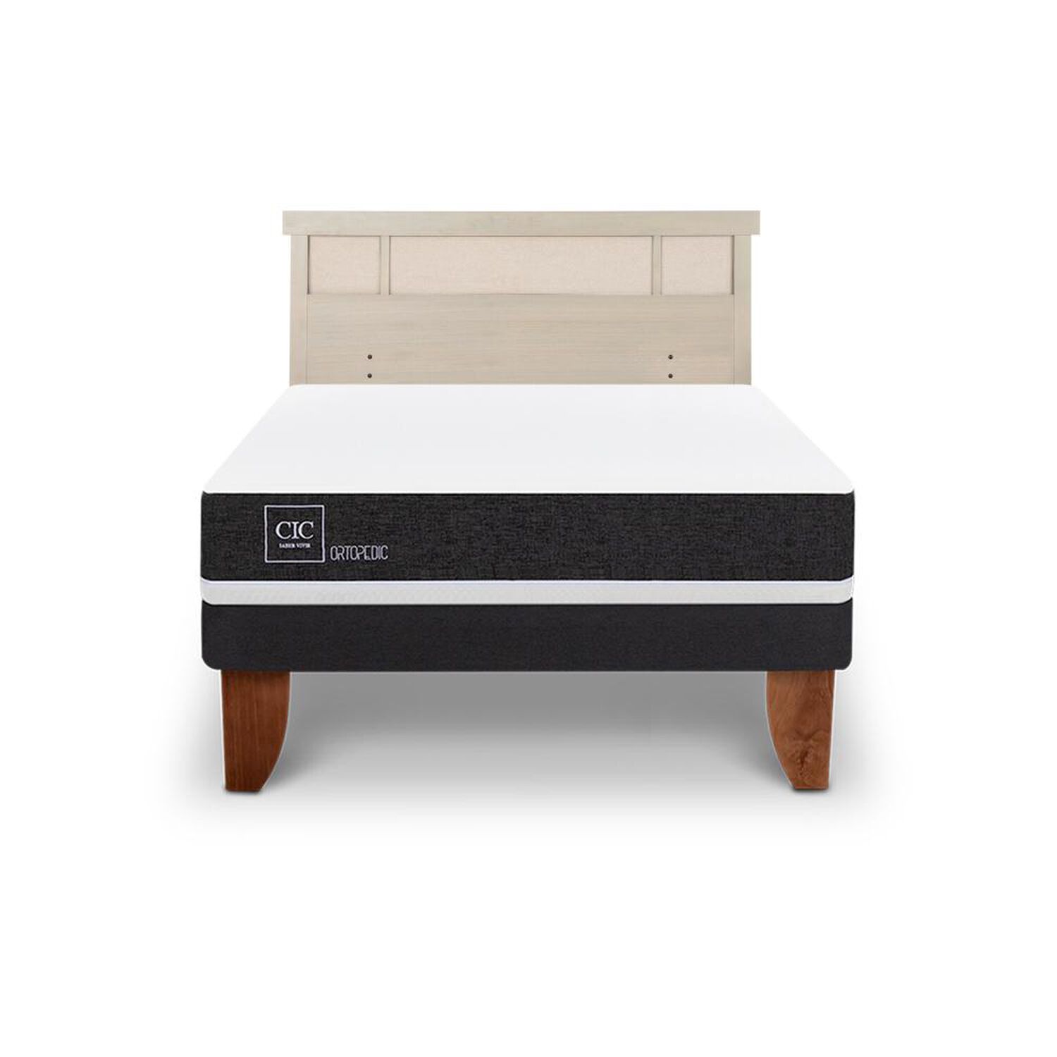 Cama Europea Cic Ortopedic / 2 Plazas / Base Normal + Respaldo image number 0.0