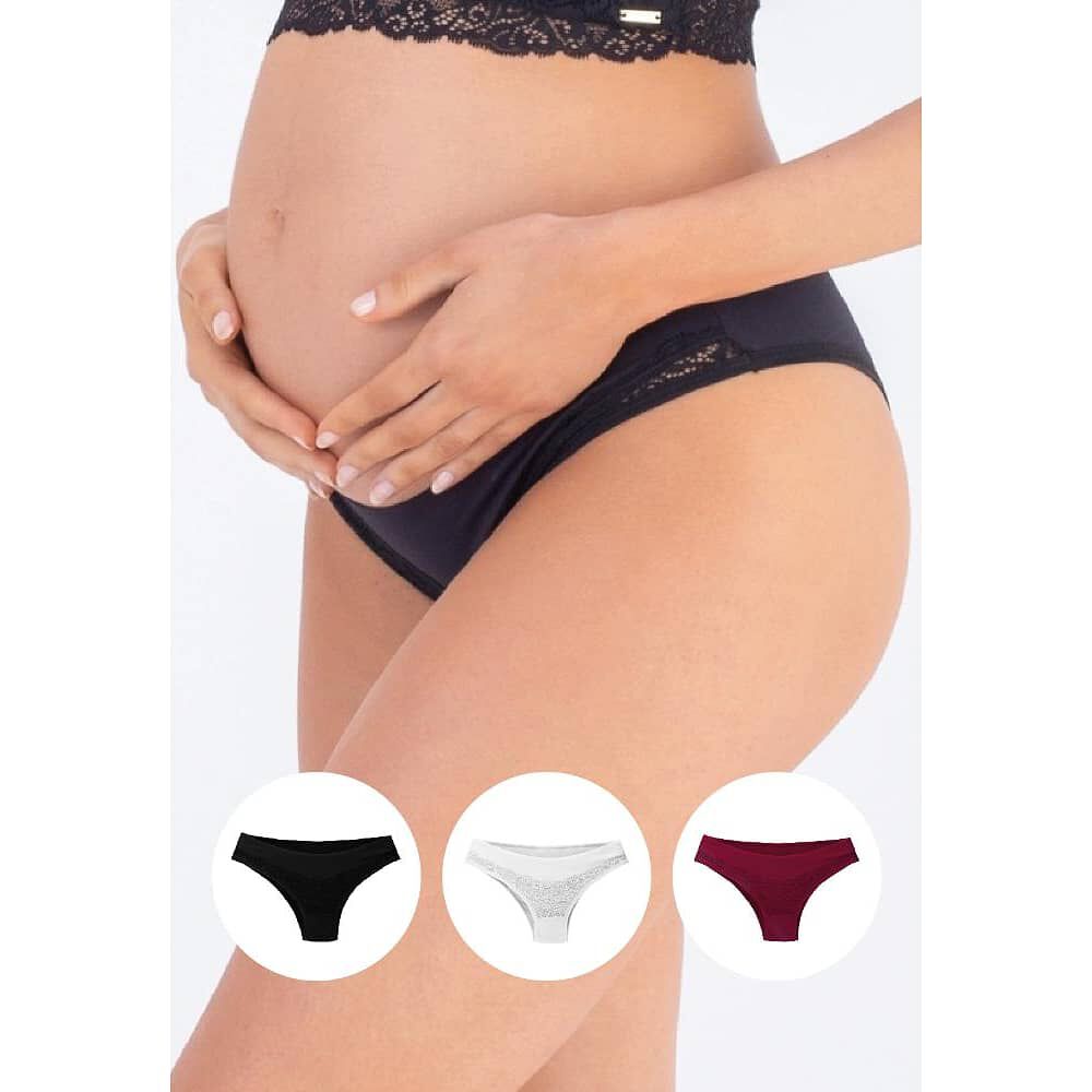 Tri Pack Calz&oacute;n Embarazada Encaje Multicolor 2rios image number 0.0