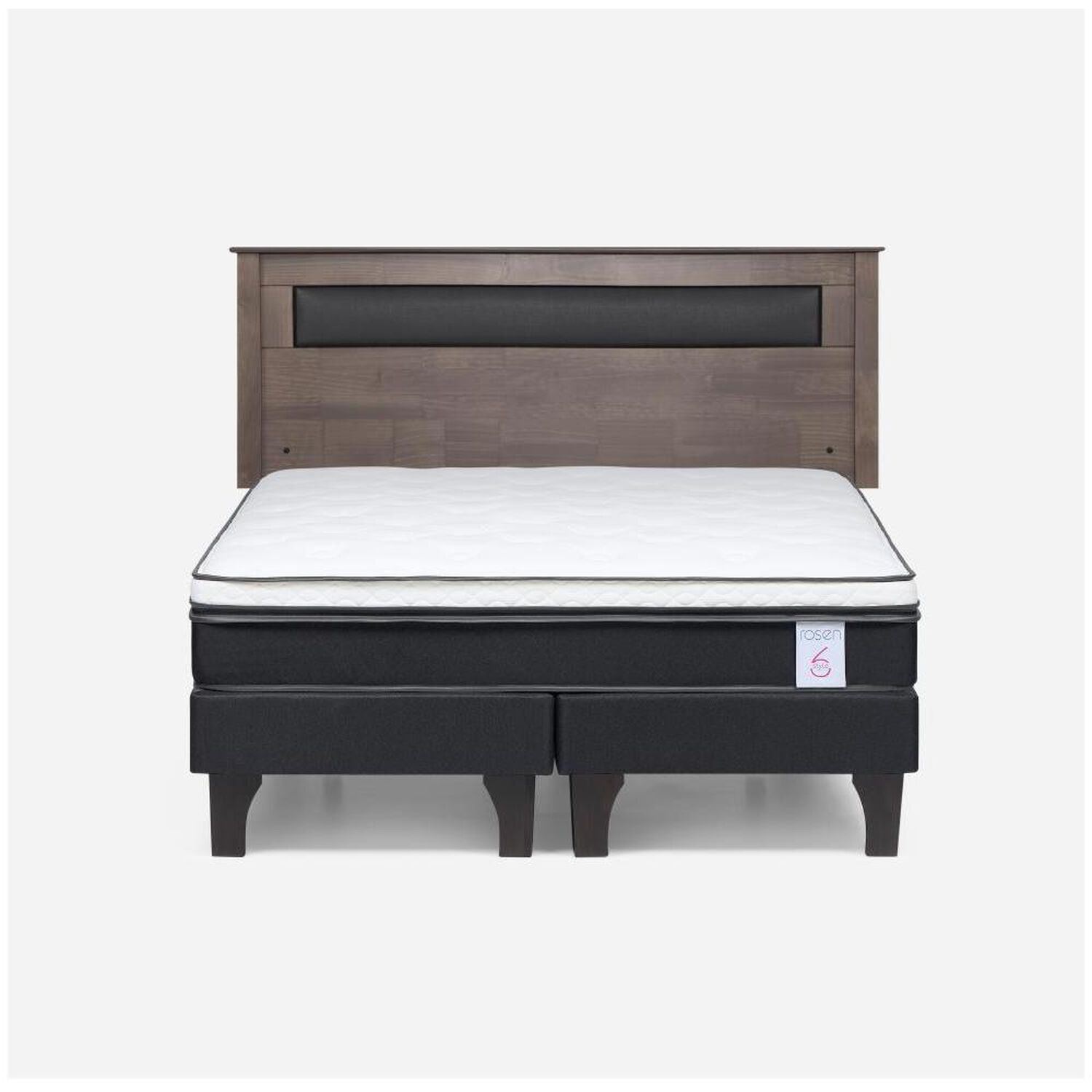 Cama Europea Rosen New Style / 2 Plazas / Base Dividida + Respaldo image number 0.0