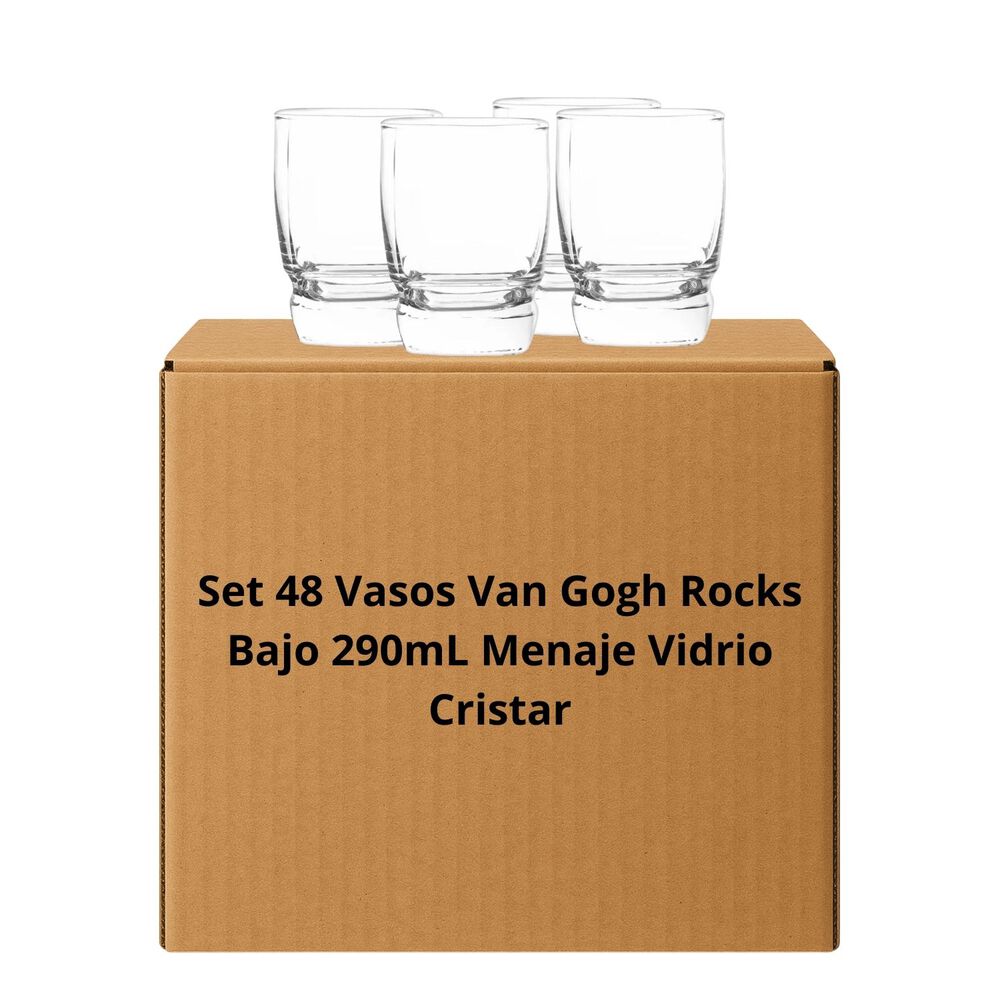 Set 48 Vasos Van Gogh Rocks Bajo 290ml Menaje Vidrio Cristar image number 0.0